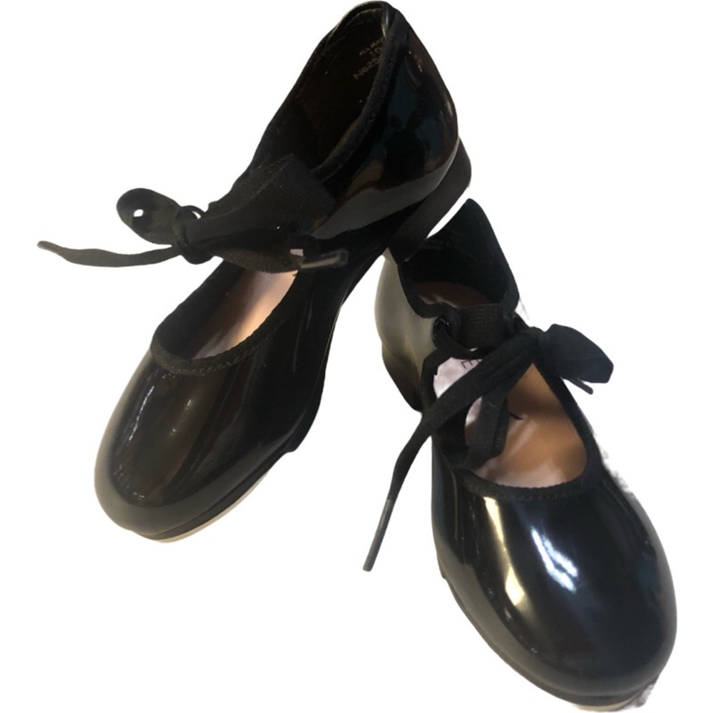 Capezio Tap Shoes Classic Style Black Patent Brand New Condition Size 10M Youth